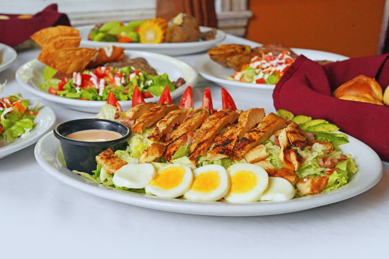 Grilled Chicken Cobb Salad with avocado, bacon and egg